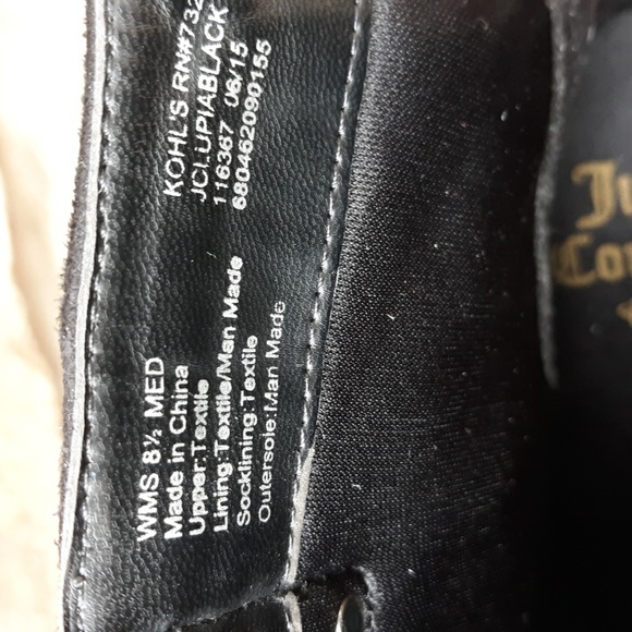 EUC JUICY COUTURE BLACK BLOCK HEELED ANKLE BOOTS - Picture 7 of 10